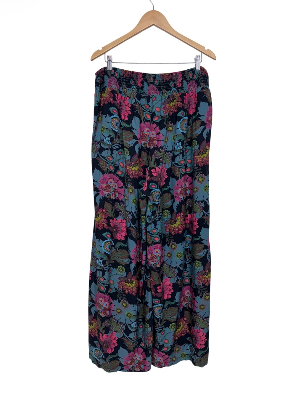 Sundance Dark Floral Wide Leg Pull On Palazzo Pants With Pockets Size XL - Picture 7 of 16